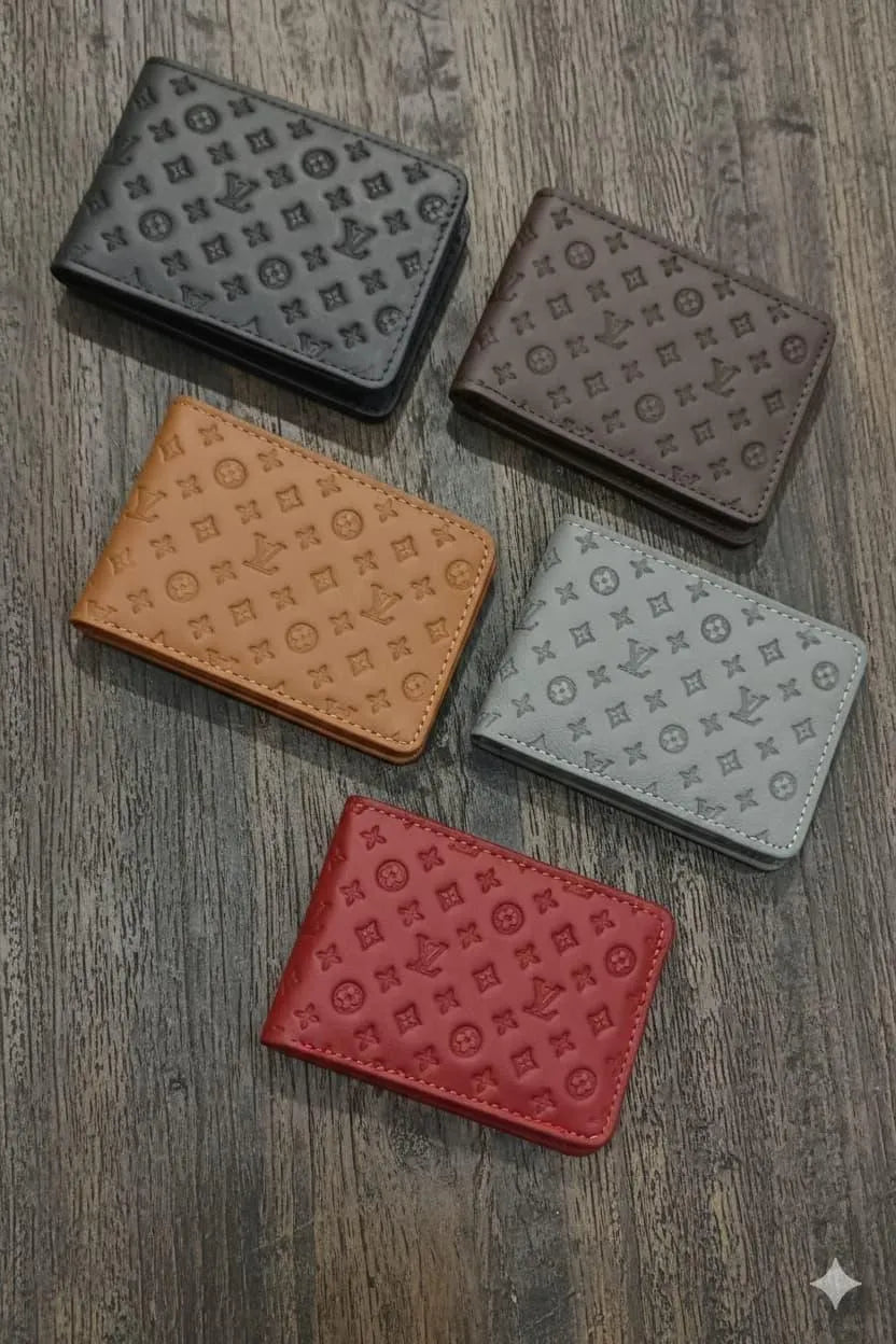 Luxury LV Leather Wallet Black Men's True Point