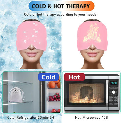 Migraine Relief Cap With Box - Instant Headache Relief Hat Reusable Gel Cap For Migraine Pain Relief Wearable Hot Cold Therapy Therapy (Random Color) True Point