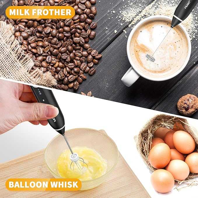 Rechargeable Electric Milk Frother & Handheld Foam Maker | 3-Speed USB Coffee Frother for Latte, Cappuccino & Matcha