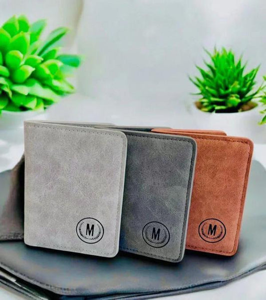 Premium Leather Wallet with Monogrammed 'M' Design True Point