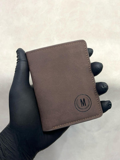 Premium Leather Wallet with Monogrammed 'M' Design True Point