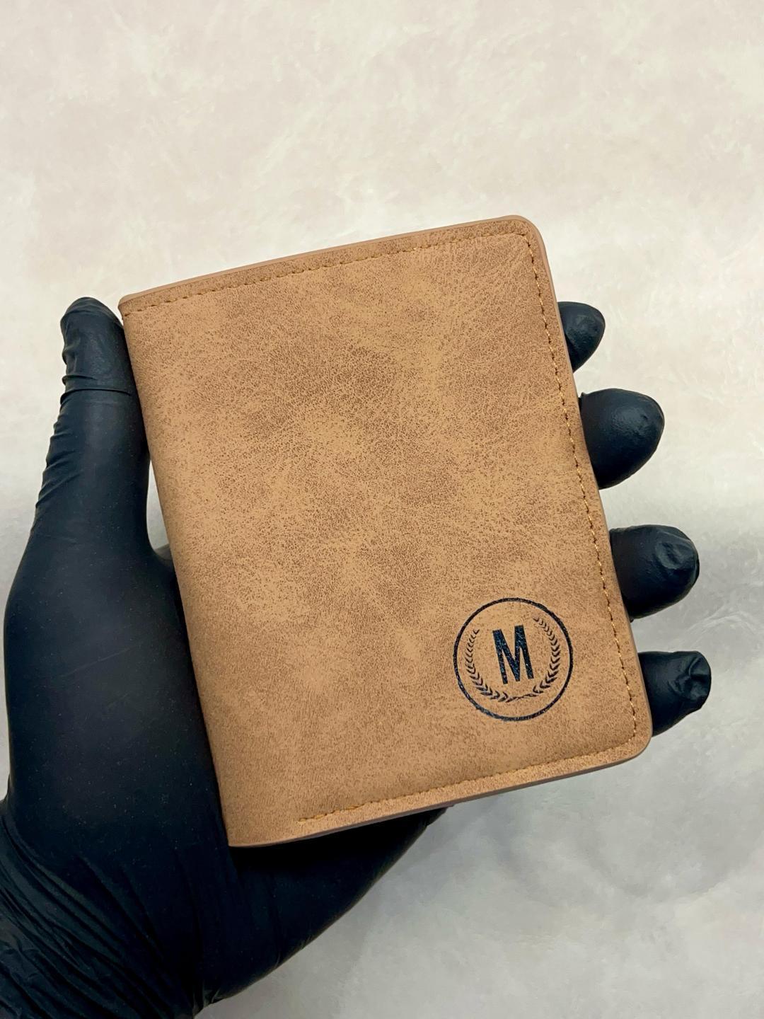 Premium Leather Wallet with Monogrammed 'M' Design True Point
