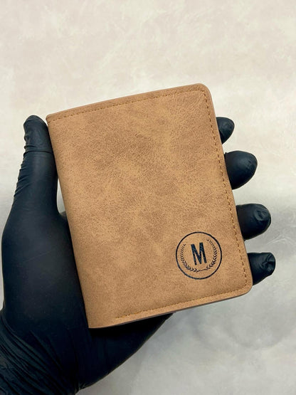 Premium Leather Wallet with Monogrammed 'M' Design True Point