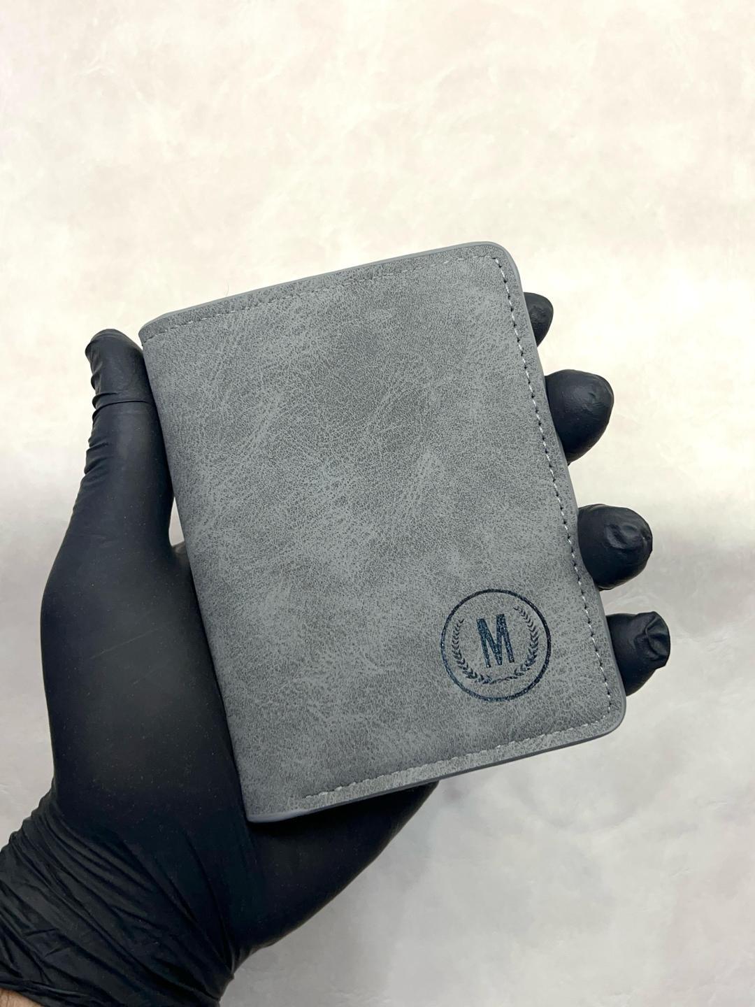 Premium Leather Wallet with Monogrammed 'M' Design True Point