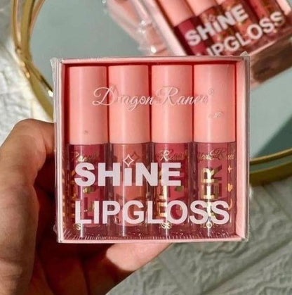 DragonRane Shine Lip Gloss Pack of 4 Nude Glossy