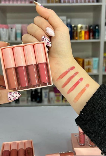 DragonRane Shine Lip Gloss Pack of 4 Nude Glossy