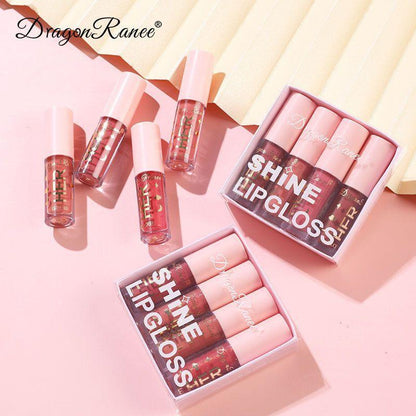 DragonRane Shine Lip Gloss Pack of 4 Nude Glossy