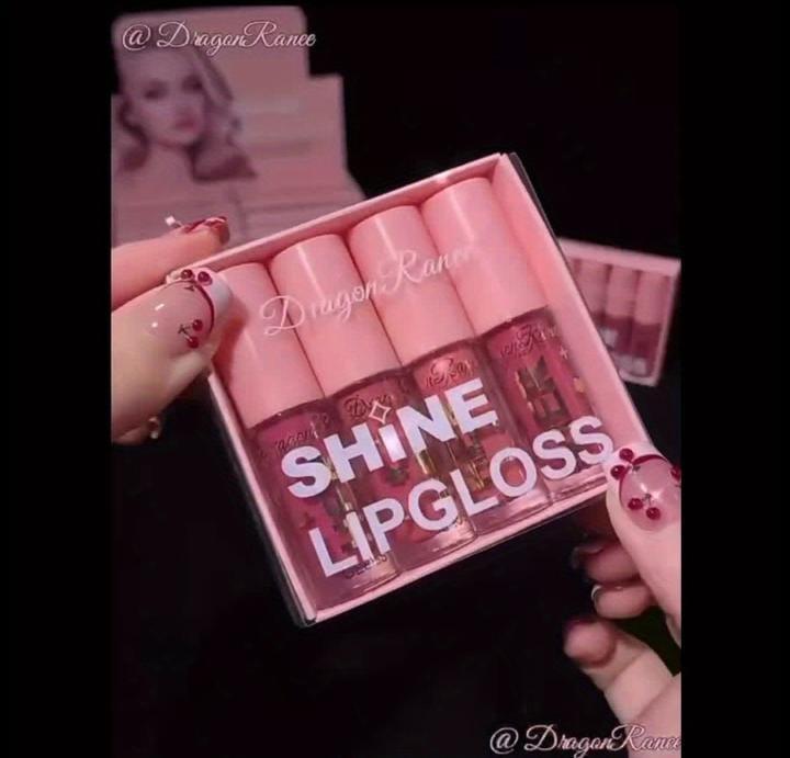 DragonRane Shine Lip Gloss Pack of 4 Nude Glossy