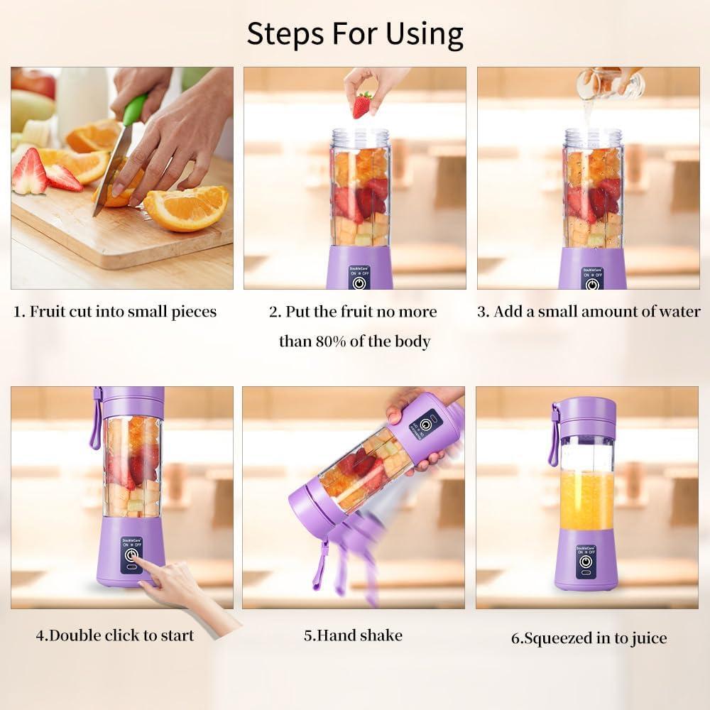 Portable Mini Blender Purple Rechargeable for Smoothies