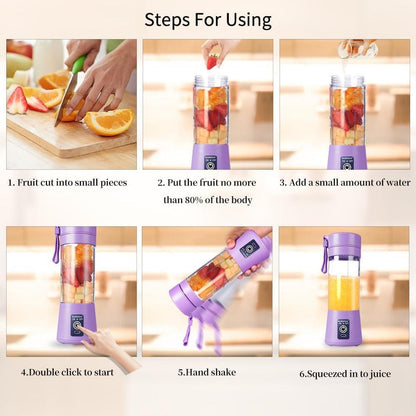 Portable Mini Blender Purple Rechargeable for Smoothies