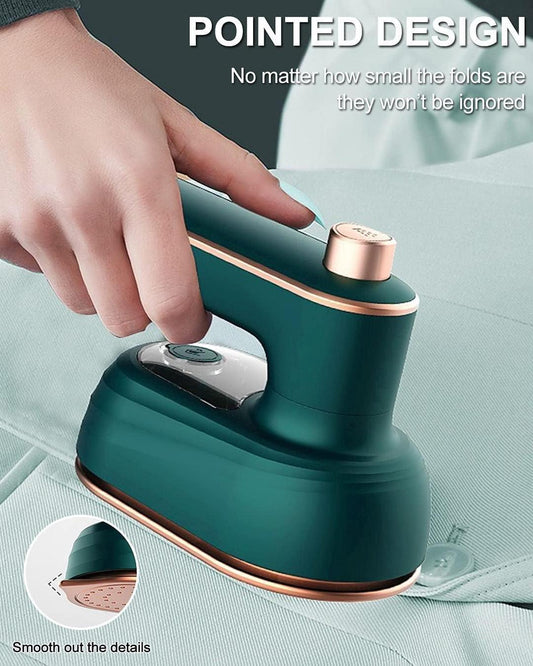 Green Steam Iron with Pointed Tip for Wrinkle-Free Clothes