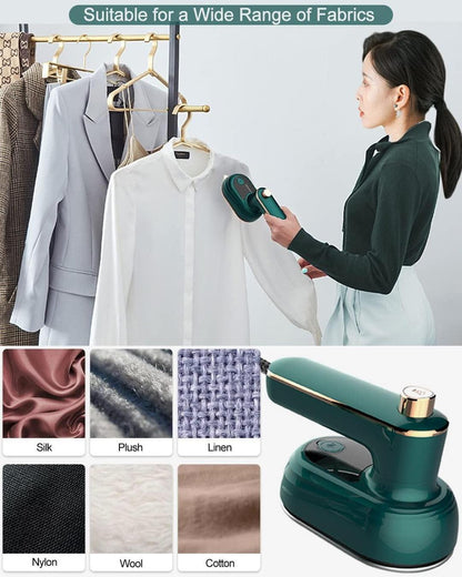 Green Steam Iron with Pointed Tip for Wrinkle-Free Clothes