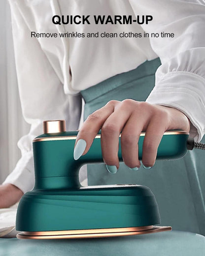 Green Steam Iron with Pointed Tip for Wrinkle-Free Clothes