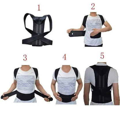 Posture Corrector Belt Adjustable Mesh Black