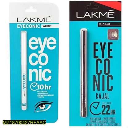 Lakme Eyeconic Kajal Pencil Pack of 2 Black White Waterproof Long Lasting