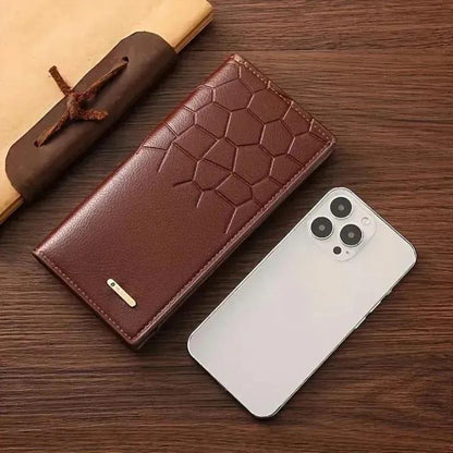 Men's Leather Wallet Bifold honey Design True Point