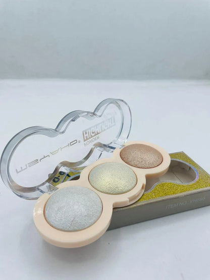 3-in-1 Glitter Highlighter & Powder Palette 250ml Multicolor