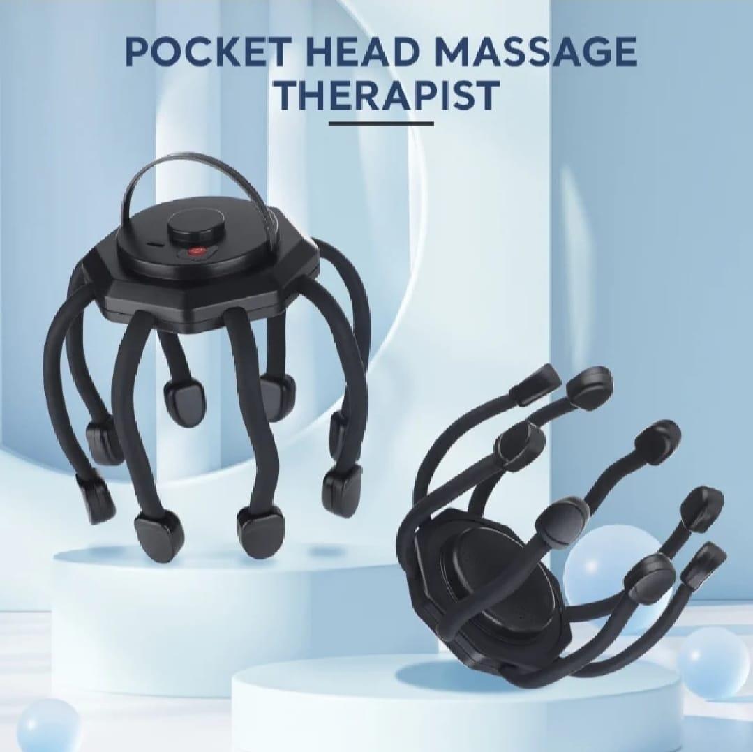 Portable Scalp Massager Black Wireless Rechargeable True Point