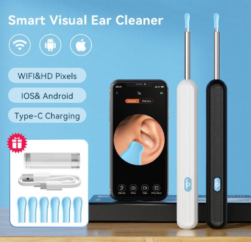Ear Cleaner High Precision Ear Wax Removal Tool With Camera With LED Light Wireless Cleaner